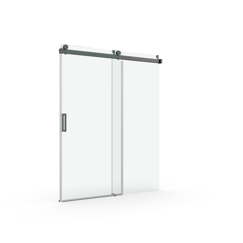 Supfirm Elan 56 to 60 in. W x 76 in. H Sliding Frameless Soft-Close Shower Door with Premium 3/8 Inch (10mm) Thick Tampered Glass in Matte Black 22D01-60MB