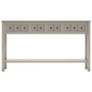 Supfirm TREXM Rustic Entryway Console Table, 60" Long Sofa Table with two Different Size Drawers and Bottom Shelf for Storage (Gray Wash)