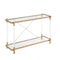 Supfirm 43.31'' Golden Glass Sofa Table, Acrylic Side Table, Console Table for Living Roome& Bedroom