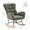 Supfirm Nursery Rocking Chair, Teddy Upholstered Glider Rocker, Rocking Accent Chair with High Backrest, Comfy Rocking Accent Armchair for Living Room, Bedroom, Offices, GREEN