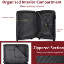 Supfirm Hardshell Luggage Sets 3 Pcs Spinner Suitcase with TSA Lock Lightweight 20''24''28''