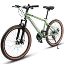 Supfirm Ecarpat Mountain Bike 24 Inch Wheel, 21-Speed Disc Brakes Trigger Shifter, Carbon Steel Frame Youth Teenagers Mens Womens Trail Commuter City Snow Beach Mountain Bikes Bicycles