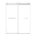 Supfirm Frameless Double Sliding Shower, 57" - 60" Width, 79" Height, 3/8" (10 mm) Clear Tempered Glass, , Designed for Smooth Door with Clear Tempered Glass and Stainless Steel Hardware Brushed Nickel