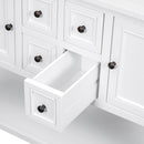 Supfirm TREXM Cambridge Series  Ample Storage Vintage Console Table with Four Small Drawers and Bottom Shelf for Living Rooms, Entrances and Kitchens (White, OLD SKU: WF190263AAA)