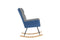 Supfirm Rocking Chair Nursery, Solid Wood Legs Reading Chair with Teddy fabic Upholstered, Nap Armchair for Living Rooms, Bedrooms, Offices, Best Gift,Blue (Leathaire +Houndstooth)