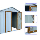 Supfirm Outdoor storage sheds 4FTx6FT Apex roof White+Yellow