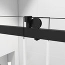 Supfirm 60*76" Single Sliding Frameless Shower Door Matte Black With Buffer