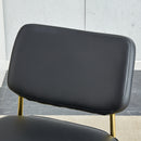 Supfirm PU material cushioned rocking chair, unique rocking chair, cushioned seat, black backrest rocking chair, and gold metal legs. Comfortable side chairs in the living room, bedroom, and office