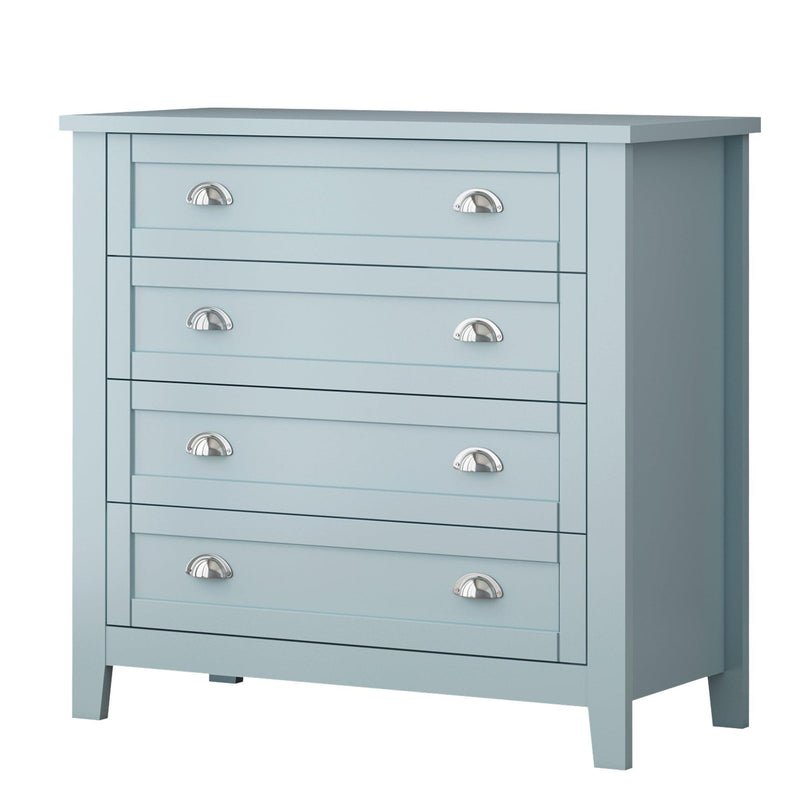 Drawer Dresser BAR CABINET side cabinet,buffet sideboard,buffet service counter, solid wood frame,plasticdoor panel,retro shell handle,applicable to dining room,living room, kitchen corridor,Blue-gray - Supfirm