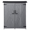 Supfirm TOPMAX Outdoor 5.3ft Hx4.6ft L Wood Storage Shed Tool Organizer,Garden Shed, Storage Cabinet with Waterproof Asphalt Roof, Double Lockable Doors, 3-tier Shelves for Backyard, Gray