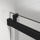 Supfirm 60*76" Single Sliding Frameless Shower Door Matte Black With Buffer