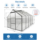 Supfirm 6x10 FT Polycarbonate Greenhouse Raised Base and Anchor Aluminum Heavy Duty Walk-in Greenhouses for Outdoor Backyard in All Season