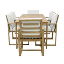 Supfirm Patio Dining Set Outdoor Dining Table and Chair Set with  and Removable Cushions for Patio, Backyard, Garden, Light Teak