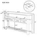 Supfirm U_STYLE 62.2'' Modern Console Table Sofa Table for Living Room with 4 Drawers and 2 Shelves