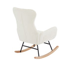 Supfirm Cream white velvet rocking chair