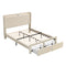 Queen Size Bed Frame with 2 Storage Drawers, Upholstered Bed Frame with Wingback Headboard Storage Shelf Built-in USB Charging Stations and Strong Wood Slats Support, No Box Spring Needed, Beige - Supfirm