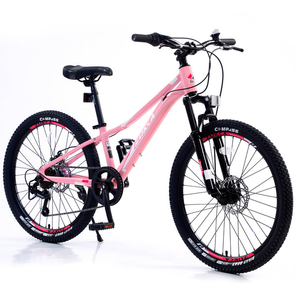 Supfirm Mountain Bike for Girls and Boys  Mountain 24 inch 7-Speed bike