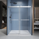 Supfirm 72'' - 76'' W x 76'' H Soft-closing Double Sliding Frameless Shower Door With 3/8 Inch (10mm) Clear Glass in Chrome