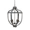 4 - Light Metal Chandelier, Hanging Light Fixture with Adjustable Chain for Kitchen Dining Room Foyer Entryway, Bulb Not Included - Supfirm