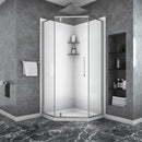 Supfirm Shower Door 34-1/8" x 72" Semi-Frameless Neo-Angle Hinged Shower Enclosure, Brushed Nickel