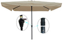 Supfirm 10 x 6.5ft Rectangular Patio Umbrella Outdoor Market  Umbrellas with Crank and Push Button Tilt for Garden   Swimming Pool Market