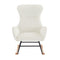 Supfirm Cream white velvet rocking chair