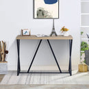 Supfirm 47.2'' Sofa Table; Wood Rectangle Console Table with Metal Frame - Oak & Black