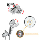 Supfirm Large Amount of water Multi Function Dual Shower Head - Shower System with 4." Rain Showerhead, 6-Function Hand Shower, Chrome