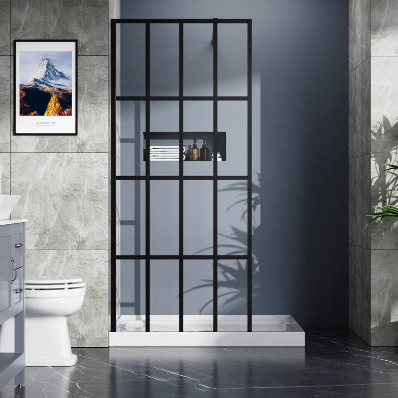 Supfirm Goodyo 34" X 72" Shower Door Walk-in Black Finish