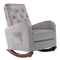 Supfirm Baby Room High Back Rocking Chair Nursery Chair , Comfortable Rocker Fabric Padded Seat ,Modern High Back Armchair