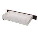 Full Size Storage Bed Velvet Upholstered Platform Bed with a Big Drawer - Pink - Supfirm