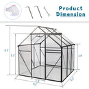 Supfirm 6X6FT-BLACK Polycarbonate Greenhouse Raised Base and Anchor Aluminum Heavy Duty Walk-in Greenhouses for Outdoor Backyard in All Season (W540S00002)