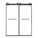 Supfirm Frameless Double Sliding Shower, 69" - 72" Width, 79" Height, 3/8" (10 mm) Clear Tempered Glass, , Designed for Smooth Door with Clear Tempered Glass and Stainless Steel Hardware in Matt Black Finish