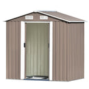 Supfirm TOPMAX Patio 6ft x4ft Bike Shed Garden Shed, Metal Storage Shed with Lockable Door, Tool Cabinet with Vents and Foundation for Backyard, Lawn, Garden, Brown