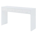 Supfirm TREXM Modern Minimalist Console Table with Open Tabletop and Four Drawers with Metal Handles for Entry Way, Living Room and Dining Room (White)