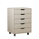 Supfirm The filing cabinet has five drawers, a small rolling filing cabinet, a printer rack, an office locker, and an office pulley movable filing cabinet  white Gray