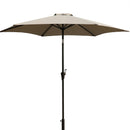 Supfirm 8.8 feet Outdoor Aluminum Patio Umbrella, Patio Umbrella, Market Umbrella with 42 pounds Round Resin Umbrella Base, Push Button Tilt and Crank lift, Gray