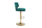 Modern Barstools Bar Height, Swivel Velvet Bar Stool Counter Height Bar Chairs Seat Adjustable Tufted Stool with Back& Footrest for Home Bar Kitchen Island Chair (Emerald, Set of 2) - Supfirm