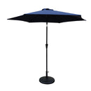 Supfirm 8.8 feet Outdoor Aluminum Patio Umbrella, Patio Umbrella, Market Umbrella with 42 pounds Round Resin Umbrella Base, Push Button Tilt and Crank lift, Navy Blue