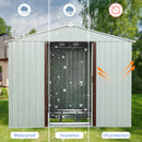 Supfirm 8ft x 4ft Outdoor Metal Storage Shed White YX48