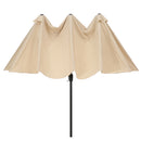 Supfirm 15x9ft Large Double-Sided Rectangular Outdoor Twin Patio Market Umbrella w/Crank-tan