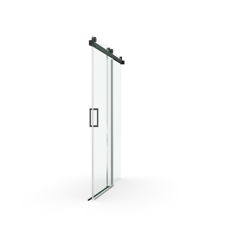 Supfirm Elan 56 to 60 in. W x 76 in. H Sliding Frameless Soft-Close Shower Door with Premium 3/8 Inch (10mm) Thick Tampered Glass in Matte Black 22D01-60MB