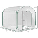 Supfirm 7' x 7' x 6' Portable Walk-in Greenhouse, Pop-up Setup, Outdoor Garden Hot House, Hobby Greenhouse Tent with Zipper Door for Growing Flowers, Herbs, Vegetables, Saplings, Succulents, White