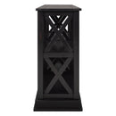 Supfirm TREXM Console Table with 3-Tier Open Storage Spaces and "X" Legs, Narrow Sofa Entry Table for Living Room, Entryway and Hallway (Black)