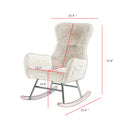 Supfirm Cream white velvet rocking chair