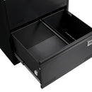 Supfirm Filing Cabinet Lateral File Cabinet 3 Drawer, Blcak Locking Metal File Cabinets Three Drawer, Office Filing Cabinet with Lock Drawers for Home Office/Legal/Letter/A4/F4