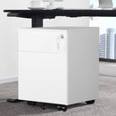 Supfirm 2 Drawer Mobile File Cabinet with Lock Metal Filing Cabinet for Legal/Letter/A4/F4 Size, Fully Assembled Include Wheels, Home/Office Design,WHITE