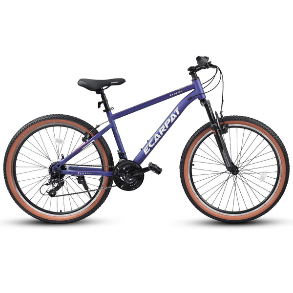 Supfirm A26301 Ecarpat Mountain Bike 26 Inch Wheels, 21-Speed Mens Womens Trail Commuter City Mountain Bike, Carbon steel Frame U Brakes Grip Shifter Front Fork Bicycles