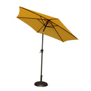 Supfirm 8.8 feet Outdoor Aluminum Patio Umbrella, Patio Umbrella, Market Umbrella with 33 pounds Round Resin Umbrella Base, Push Button Tilt and Crank lift, Yellow