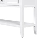 Supfirm TREXM Cambridge Series  Ample Storage Vintage Console Table with Four Small Drawers and Bottom Shelf for Living Rooms, Entrances and Kitchens (White, OLD SKU: WF190263AAA)